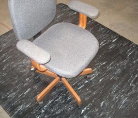 Chair on unique custom static control chair mat