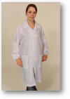 antistatic lab coat reduces particle attraction