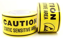ESD Aisle Marking Tape with Caution! Static Sensitive Area! 