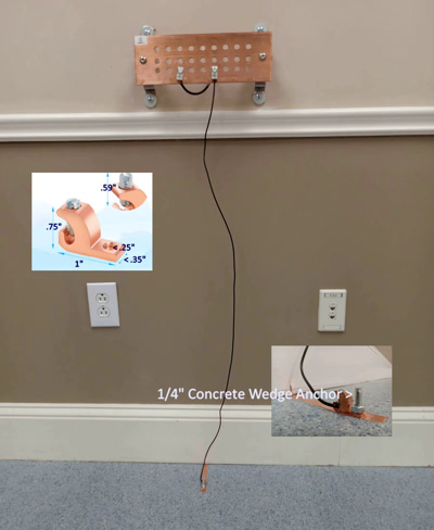 Ground Lug for ESD Flooring