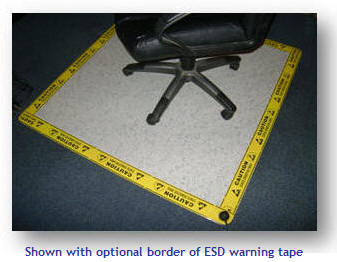 ESD chair mat for hard surface floors